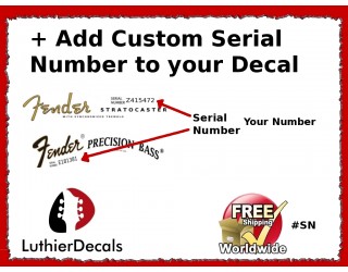 Add Custom Serial Number to Your Guitar Decal #SN